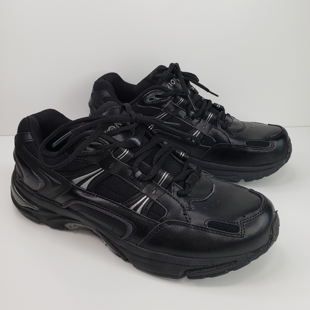 Vionic 23 Walk Black Leather Casual Ultimate Comfort Walk All Day Sneakers Sz 10
